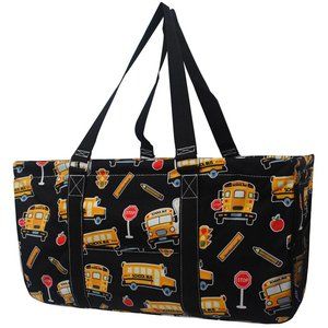 School Bus Print Large Utility Tote Teacher! New